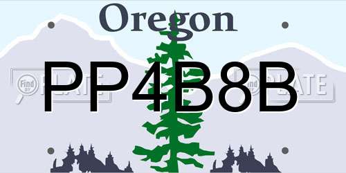 PP4B8B Oregon License Plate