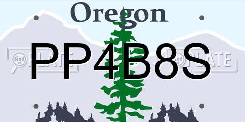 PP4B8S Oregon License Plate