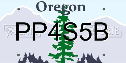 PP4S5B Oregon License Plate