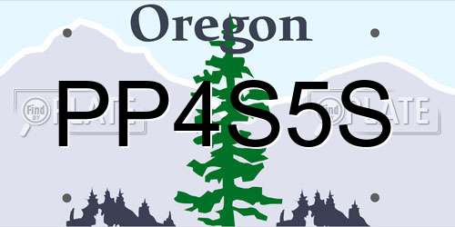 PP4S5S Oregon License Plate