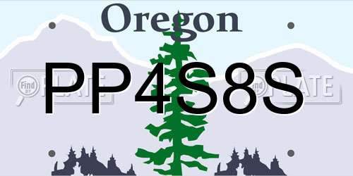 PP4S8S Oregon License Plate