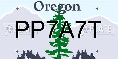 PP7A7T Oregon License Plate