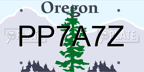 PP7A7Z Oregon License Plate