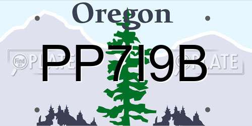 PP7I9B Oregon License Plate