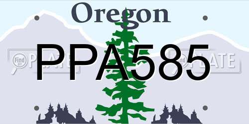 PPA585 Oregon License Plate