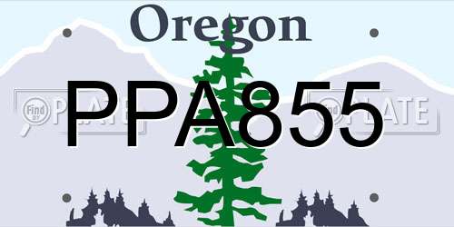 PPA855 Oregon License Plate