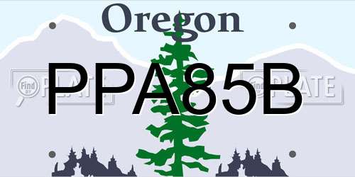 PPA85B Oregon License Plate