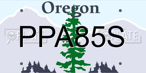 PPA85S Oregon License Plate
