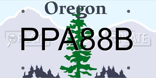 PPA88B Oregon License Plate