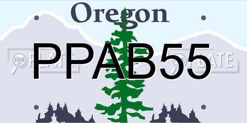PPAB55 Oregon License Plate