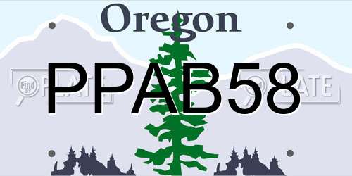 PPAB58 Oregon License Plate