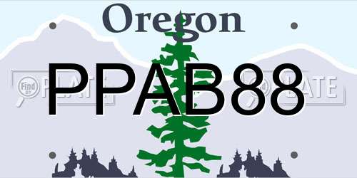 PPAB88 Oregon License Plate