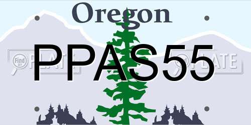 PPAS55 Oregon License Plate