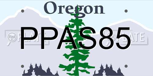 PPAS85 Oregon License Plate