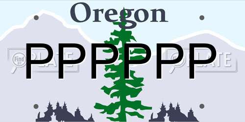 PPPPPP Oregon License Plate