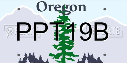 PPT19B Oregon License Plate