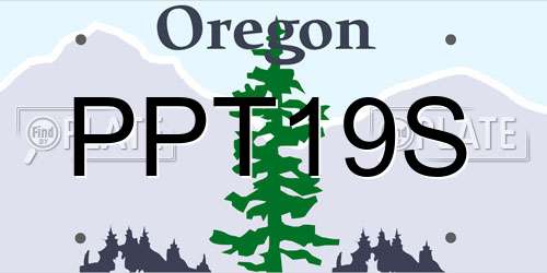 PPT19S Oregon License Plate