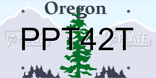 PPT42T Oregon License Plate