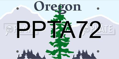 PPTA72 Oregon License Plate