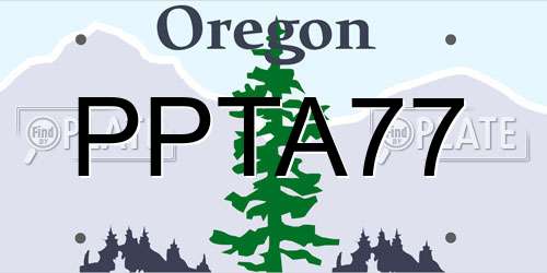 PPTA77 Oregon License Plate