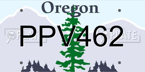 PPV462 Oregon License Plate