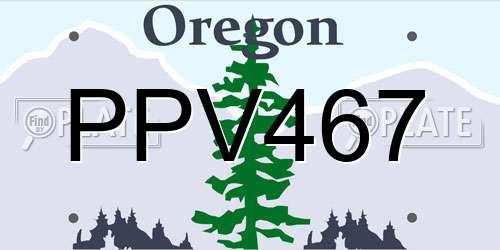 PPV467 Oregon License Plate