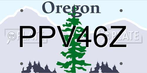 PPV46Z Oregon License Plate