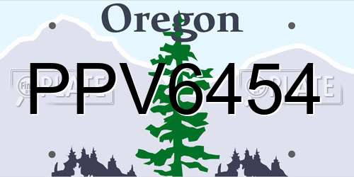 PPV6454 Oregon License Plate
