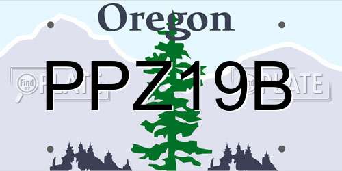 PPZ19B Oregon License Plate