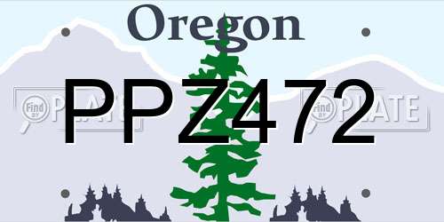 PPZ472 Oregon License Plate