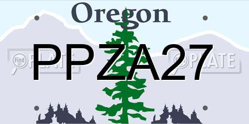 PPZA27 Oregon License Plate