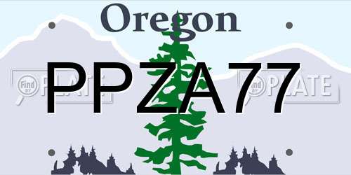 PPZA77 Oregon License Plate