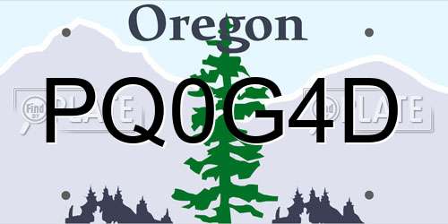 PQ0G4D Oregon License Plate