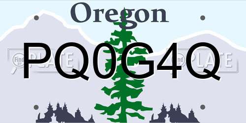 PQ0G4Q Oregon License Plate