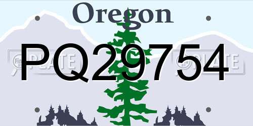 PQ29754 Oregon License Plate