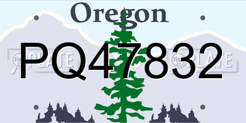 PQ47832 Oregon License Plate
