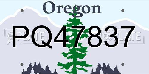 PQ47837 Oregon License Plate