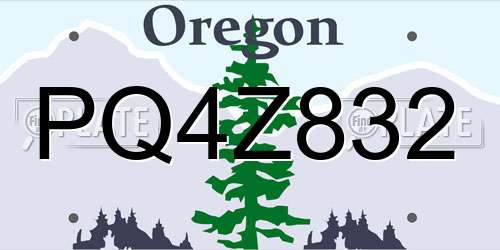 PQ4Z832 Oregon License Plate