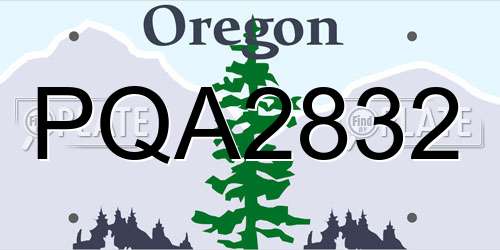PQA2832 Oregon License Plate