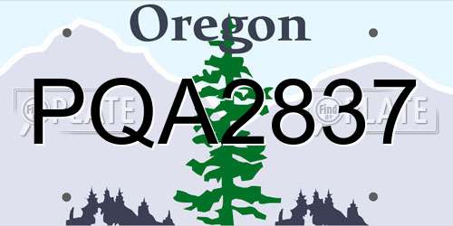 PQA2837 Oregon License Plate