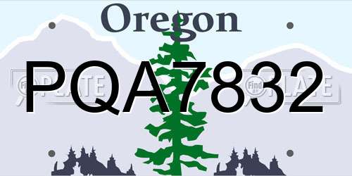 PQA7832 Oregon License Plate