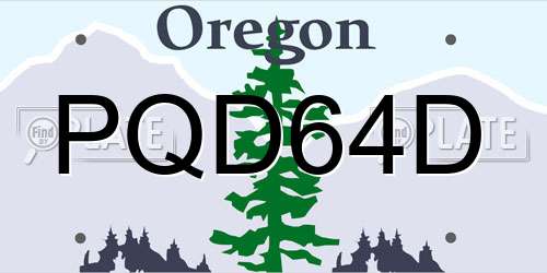 PQD64D Oregon License Plate