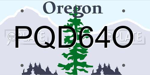 PQD64O Oregon License Plate