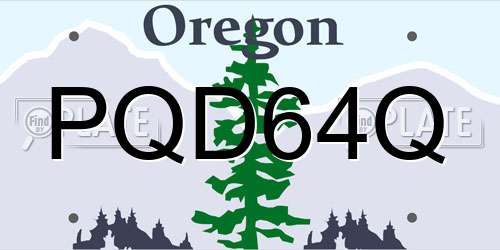PQD64Q Oregon License Plate