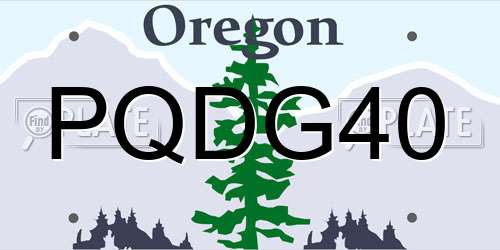 PQDG40 Oregon License Plate