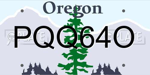 PQQ64O Oregon License Plate