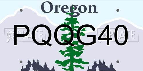 PQQG40 Oregon License Plate