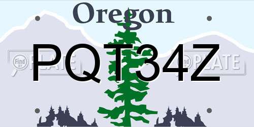 PQT34Z Oregon License Plate