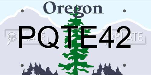 PQTE42 Oregon License Plate