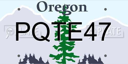 PQTE47 Oregon License Plate